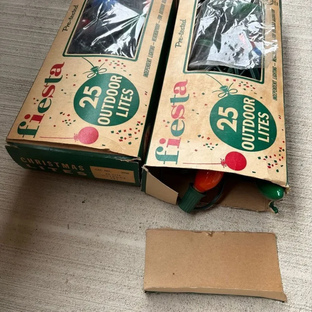 2 Boxes Fiesta Vintage 25 Outdoor Lites